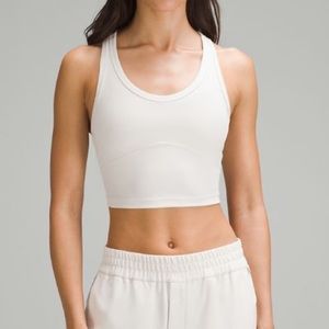 NEW lululemon LAB Stretch Cupro Cropped Tank Top White Opal Size: 10 Textured